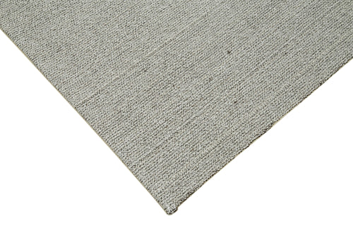 Vintage Flatweave Grey Vintage Cotton Wool Handmade Area Rug 7'0'' x 9'11''