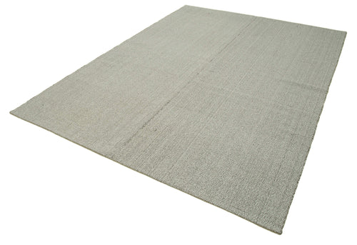 Vintage Flatweave Grey Vintage Cotton Wool Handmade Area Rug 7'0'' x 9'5''
