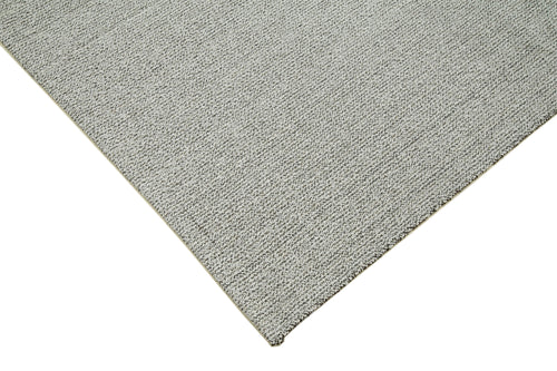 Vintage Flatweave Grey Vintage Cotton Wool Handmade Area Rug 7'0'' x 9'5''