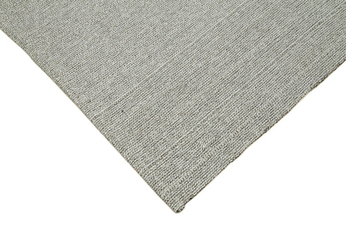 Vintage Flatweave Grey Vintage Cotton Wool Handmade Area Rug 6'7'' x 10'5''