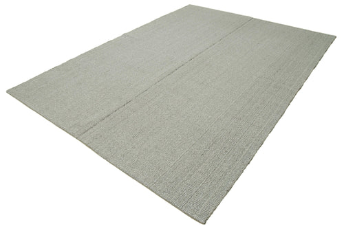 Vintage Flatweave Grey Vintage Cotton Wool Handmade Area Rug 6'11'' x 10'0''