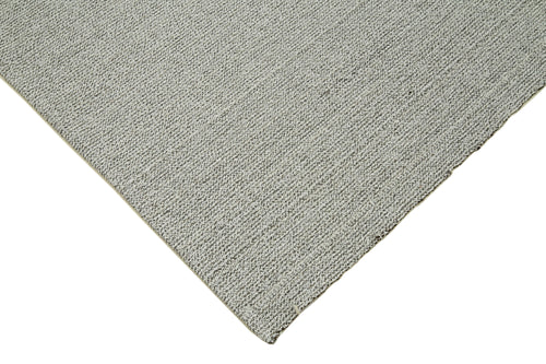 Vintage Flatweave Grey Vintage Cotton Wool Handmade Area Rug 6'11'' x 10'0''