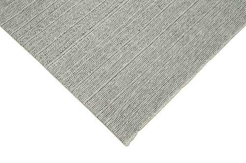 Vintage Flatweave Grey Vintage Cotton Wool Handmade Area Rug 6'8'' x 9'11''