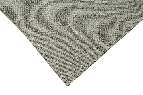 Vintage Flatweave Grey Vintage Cotton Wool Handmade Area Rug 6'4'' x 9'6''