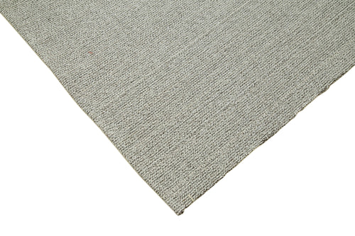 Vintage Flatweave Grey Vintage Cotton Wool Handmade Area Rug 7'0'' x 8'11''
