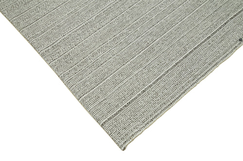 Vintage Flatweave Beige Vintage Cotton Wool Handmade Area Rug 6'8'' x 10'0''