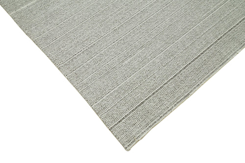Vintage Flatweave Beige Vintage Cotton Wool Handmade Area Rug 6'8'' x 11'11''