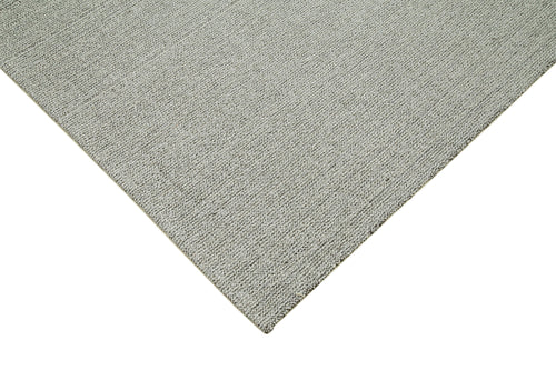 Vintage Flatweave Grey Vintage Cotton Wool Handmade Area Rug 7'0'' x 9'11''