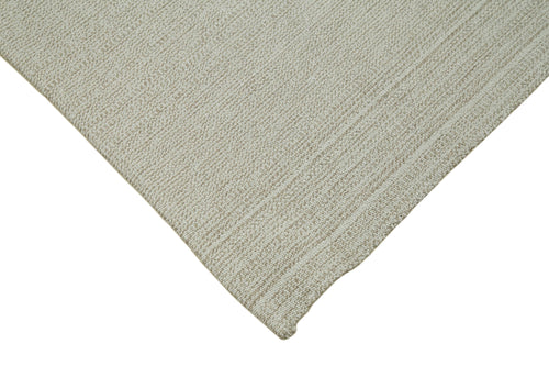 Vintage Flatweave Beige Vintage Cotton Wool Handmade Area Rug 6'11'' x 10'8''