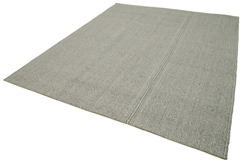 Vintage Flatweave Grey Vintage Cotton Wool Handmade Area Rug 7'9'' x 9'5''