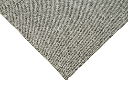 Vintage Flatweave Grey Vintage Cotton Wool Handmade Area Rug 7'9'' x 9'5''