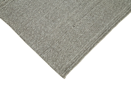Vintage Flatweave Grey Vintage Cotton Wool Handmade Area Rug 7'9'' x 9'3''