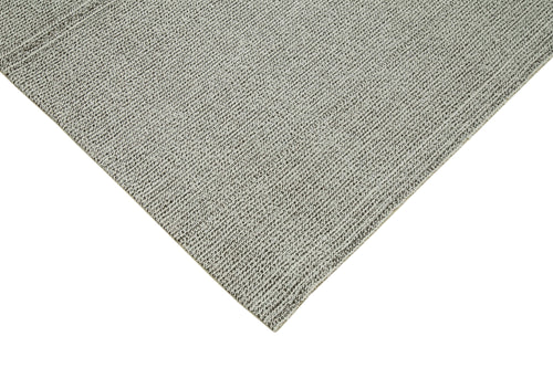 Vintage Flatweave Grey Vintage Cotton Wool Handmade Area Rug 7'10'' x 10'9''