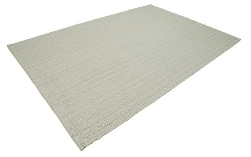 Vintage Flatweave Beige Vintage Cotton Wool Handmade Area Rug 6'11'' x 10'0''