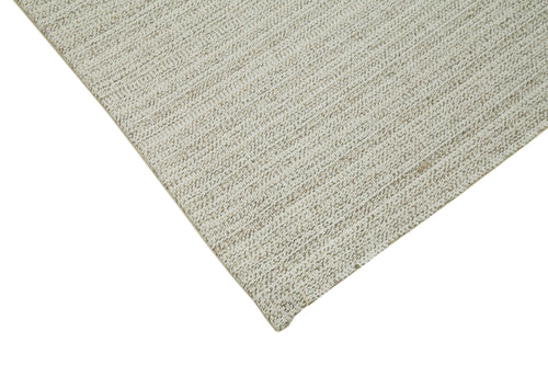 Vintage Flatweave Beige Vintage Cotton Wool Handmade Area Rug 6'11'' x 10'0''