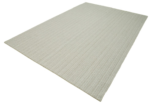 Vintage Flatweave Beige Vintage Cotton Wool Handmade Area Rug 6'11'' x 10'6''