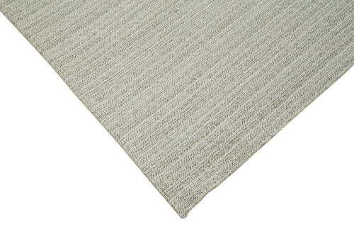 Vintage Flatweave Beige Vintage Cotton Wool Handmade Area Rug 6'11'' x 10'6''