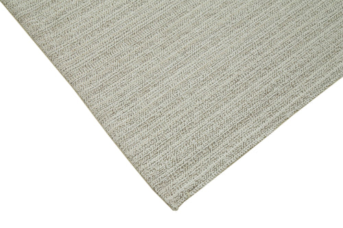 Vintage Flatweave Beige Vintage Cotton Wool Handmade Area Rug 6'11'' x 10'11''