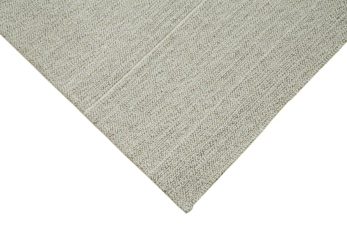 Vintage Flatweave Beige Vintage Cotton Wool Handmade Area Rug 6'2'' x 9'0''