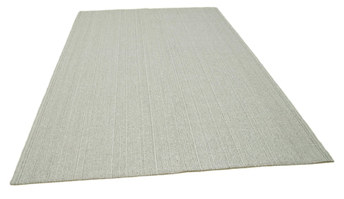 Vintage Flatweave Beige Vintage Cotton Wool Handmade Area Rug 6'9'' x 9'10''