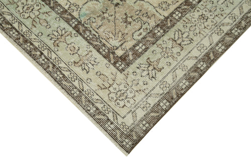 Vintage Beige Vintage Cotton Wool Handmade Area Rug 6'3'' x 10'2''