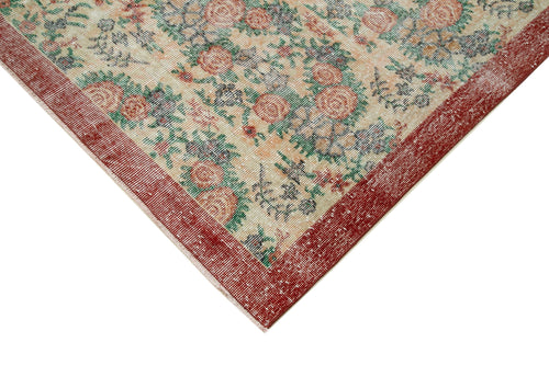 Vintage Beige Vintage Cotton Wool Handmade Area Rug 6'10'' x 9'11''