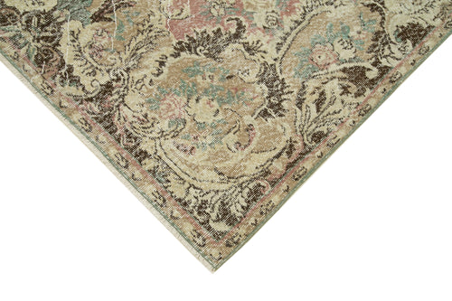 Vintage Beige Vintage Cotton Wool Handmade Area Rug 5'8'' x 9'10''