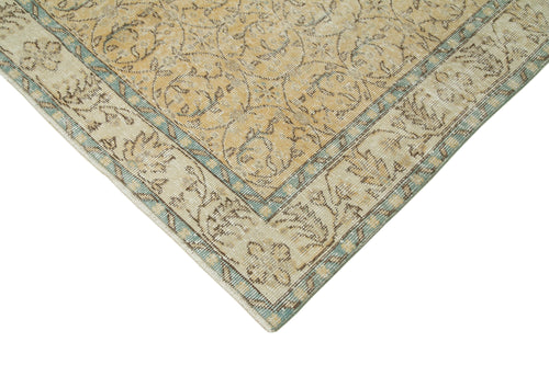 Vintage Beige Vintage Cotton Wool Handmade Area Rug 5'9'' x 8'11''