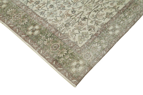 Vintage Beige Vintage Cotton Wool Handmade Area Rug 5'5'' x 8'11''