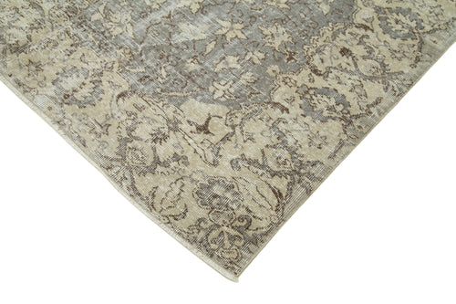 Vintage Beige Vintage Cotton Wool Handmade Area Rug 6'3'' x 9'1''