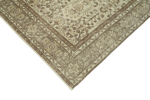 Vintage Beige Vintage Cotton Wool Handmade Area Rug 6'2'' x 10'2''
