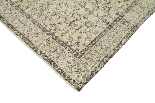 Vintage Beige Vintage Cotton Wool Handmade Area Rug 5'8'' x 9'4''