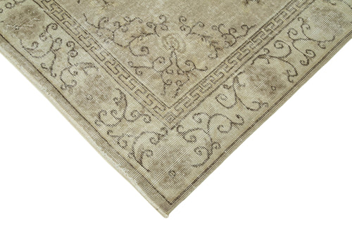 Vintage Beige Vintage Cotton Wool Handmade Area Rug 5'1'' x 8'4''