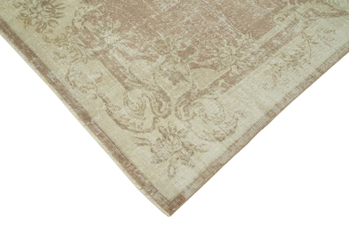 Vintage Beige Vintage Cotton Wool Handmade Area Rug 6'10'' x 9'10''
