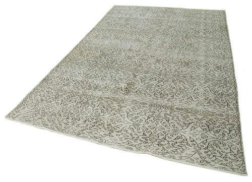 Vintage Beige Vintage Cotton Wool Handmade Area Rug 6'3'' x 9'7''