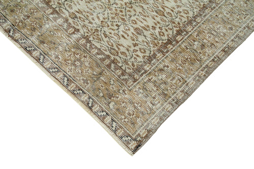 Vintage Beige Vintage Cotton Wool Handmade Area Rug 5'7'' x 8'11''