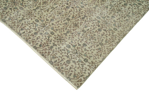 Handmade Area Rug - Vintage Cotton Wool Rug 6'9''x10'3'' | Neutral Beige, Rustic Style
