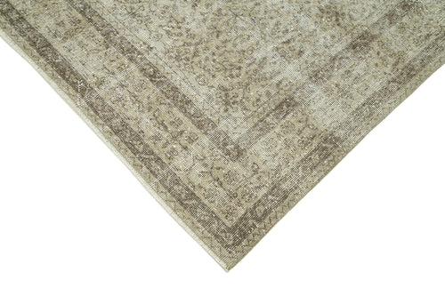 Vintage Beige Vintage Cotton Wool Handmade Area Rug 6'5'' x 9'11''