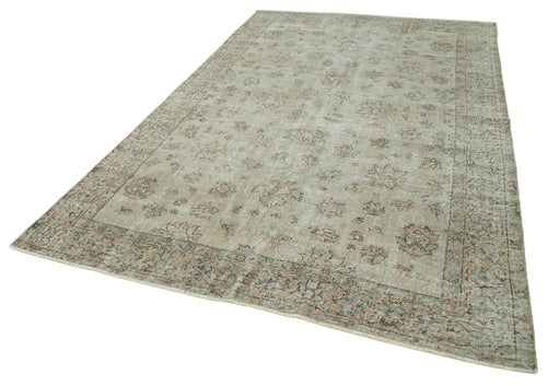 Vintage Beige Vintage Cotton Wool Handmade Area Rug 6'5'' x 9'9''
