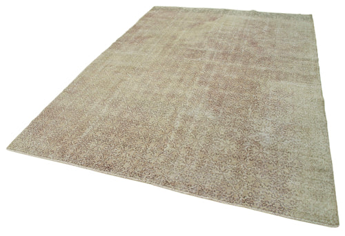 Vintage Beige Vintage Cotton Wool Handmade Area Rug 6'9'' x 9'7''