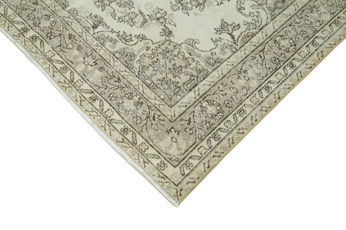 Vintage Beige Vintage Cotton Wool Handmade Area Rug 5'7'' x 8'10''