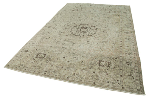 Vintage Beige Vintage Cotton Wool Handmade Area Rug 7'1'' x 10'0''