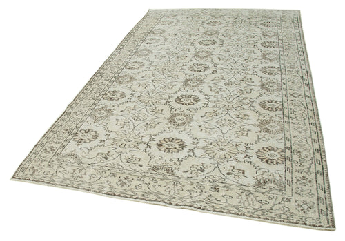 Vintage Beige Vintage Cotton Wool Handmade Area Rug 6'2'' x 10'1''