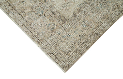 Vintage Beige Vintage Cotton Wool Handmade Area Rug 6'7'' x 10'4''