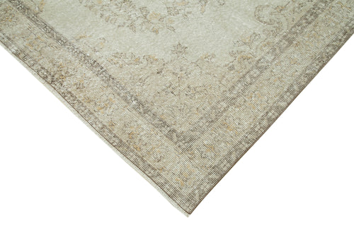Vintage Beige Vintage Cotton Wool Handmade Area Rug 6'2'' x 10'1''
