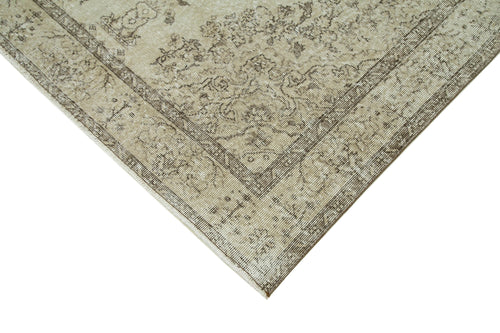 Vintage Beige Vintage Cotton Wool Handmade Area Rug 5'7'' x 9'7''