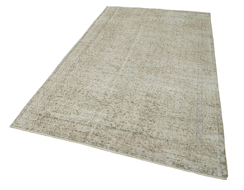 Vintage Beige Vintage Cotton Wool Handmade Area Rug 5'3'' x 8'9''