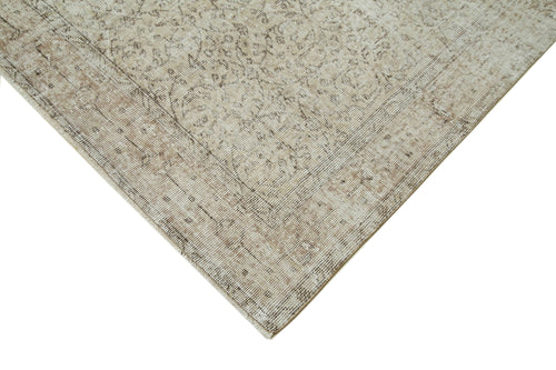 Vintage Beige Vintage Cotton Wool Handmade Area Rug 5'3'' x 8'9''