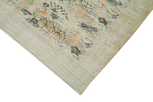 Vintage Beige Vintage Cotton Wool Handmade Area Rug 6'3'' x 9'11''