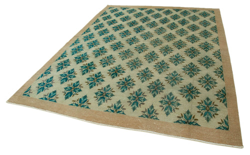 Vintage Green Vintage Cotton Wool Handmade Area Rug 7'2'' x 9'6''